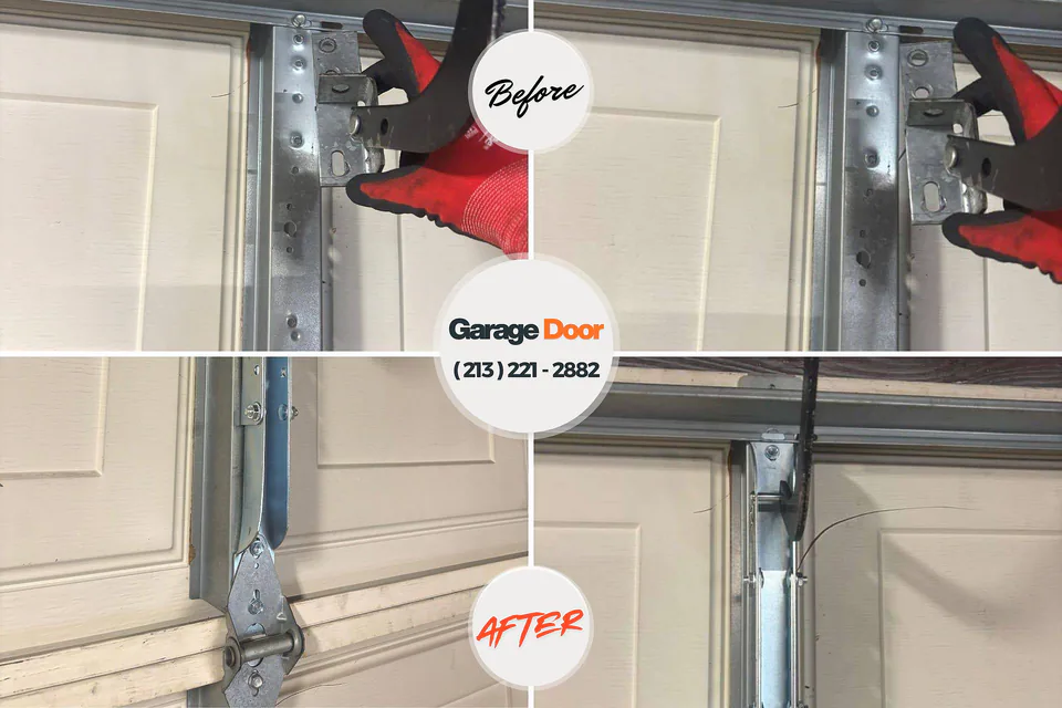 Before and after: garage door repair Lake Barrington, IL
